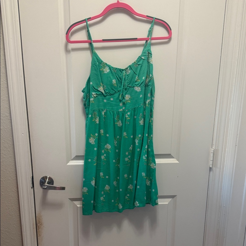 Chic Green Floral Summer Dress